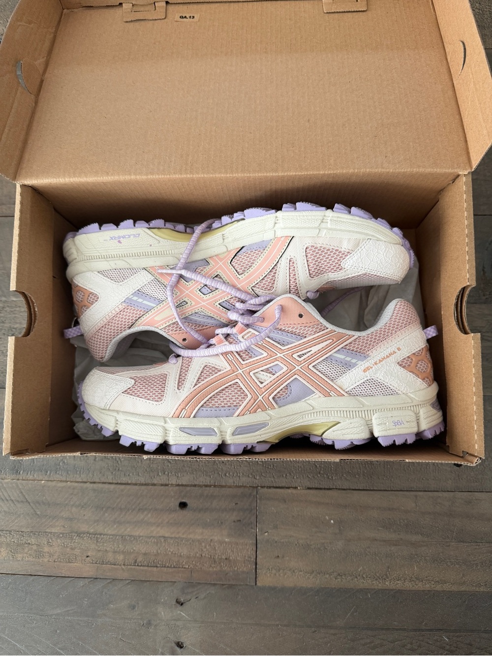 BNIB ASICS Gel-Kahana 8 Running Sneakers in Pastel Pink & Lavender Size 8.5